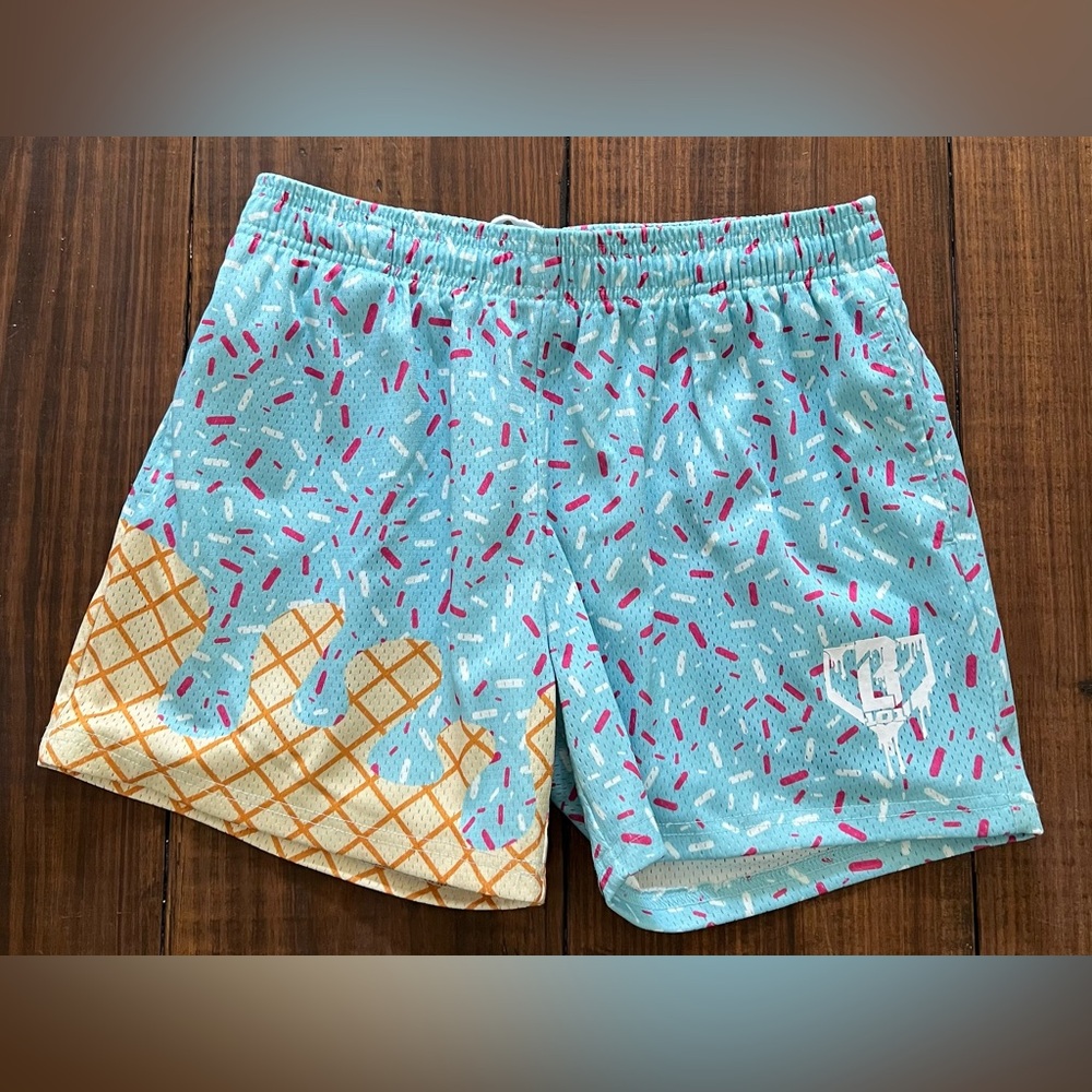 Baseball 101 Blue Ice Cream Cone Shorts